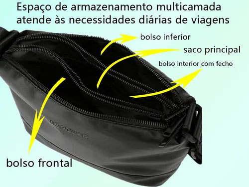 Bolsa Ombro Mensageiro Transversal Casual Masculina