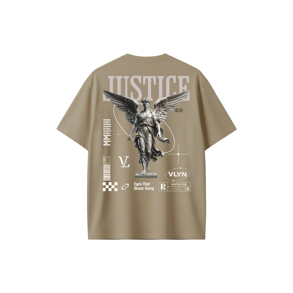 Camiseta Oversized beje justice