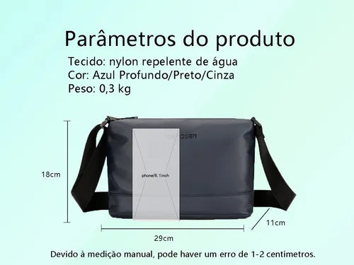 Bolsa Ombro Mensageiro Transversal Casual Masculina